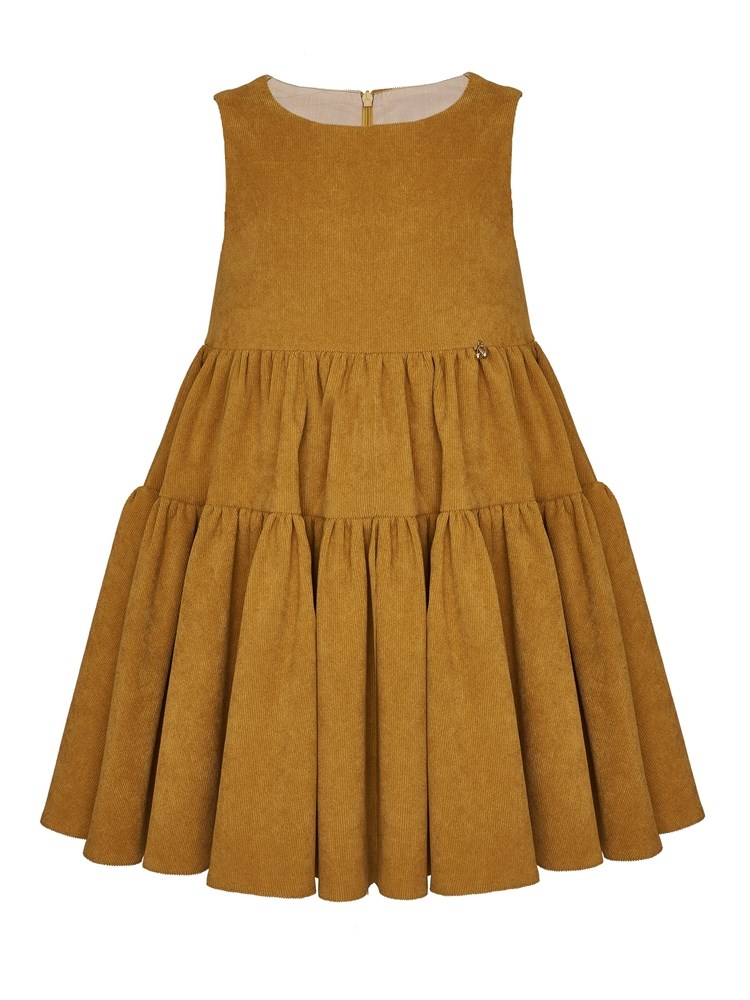 Сарафан вельветовый, горчичный - фото 6671