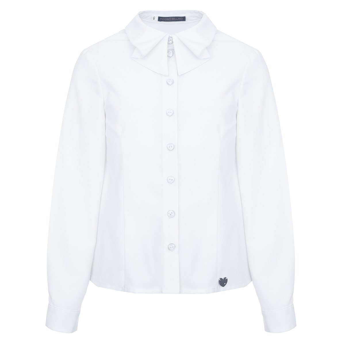 Блузка с дизайнерским воротником, классическая линия - фото 8446