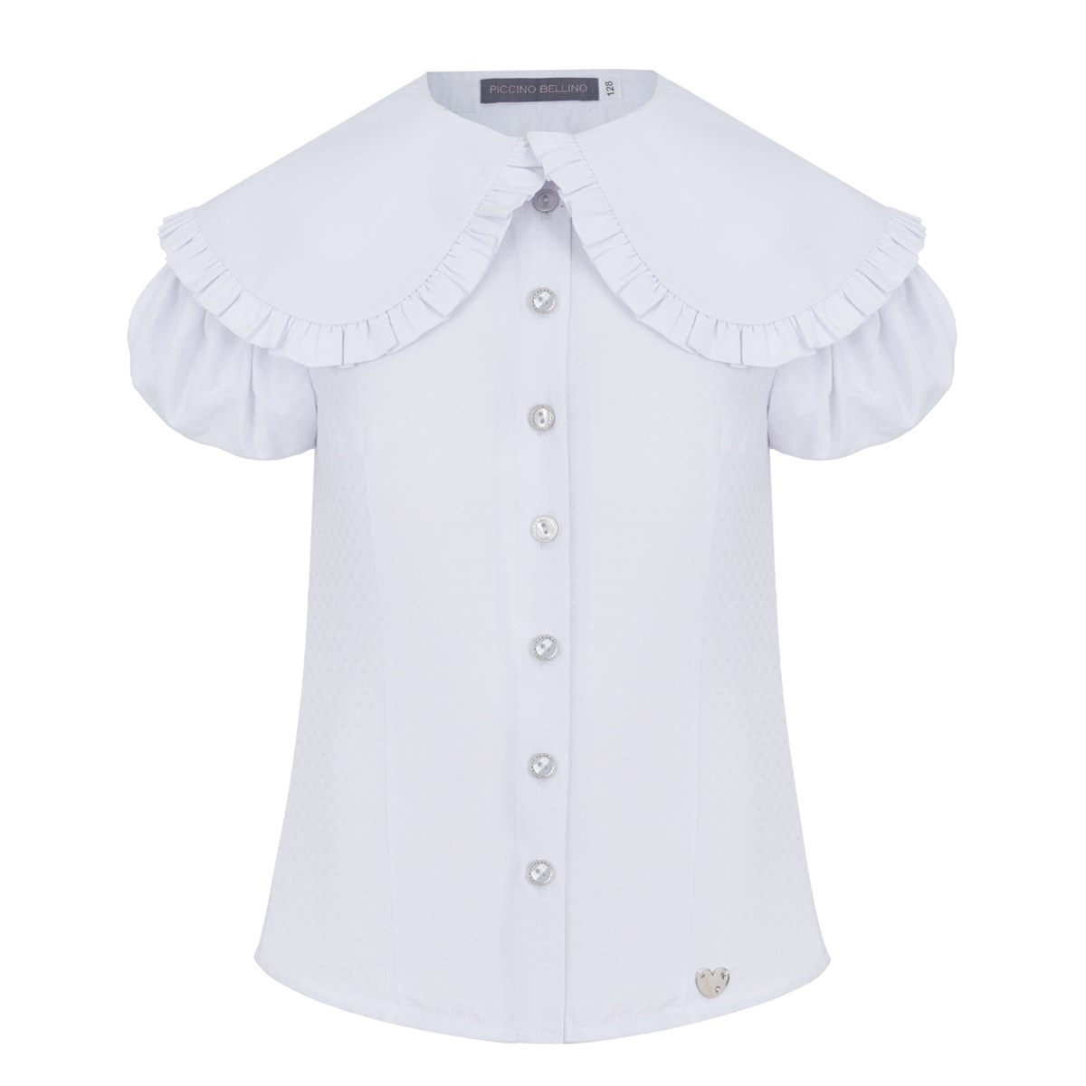 Блузка с декоративным воротником, дизайнерская линия - фото 8465