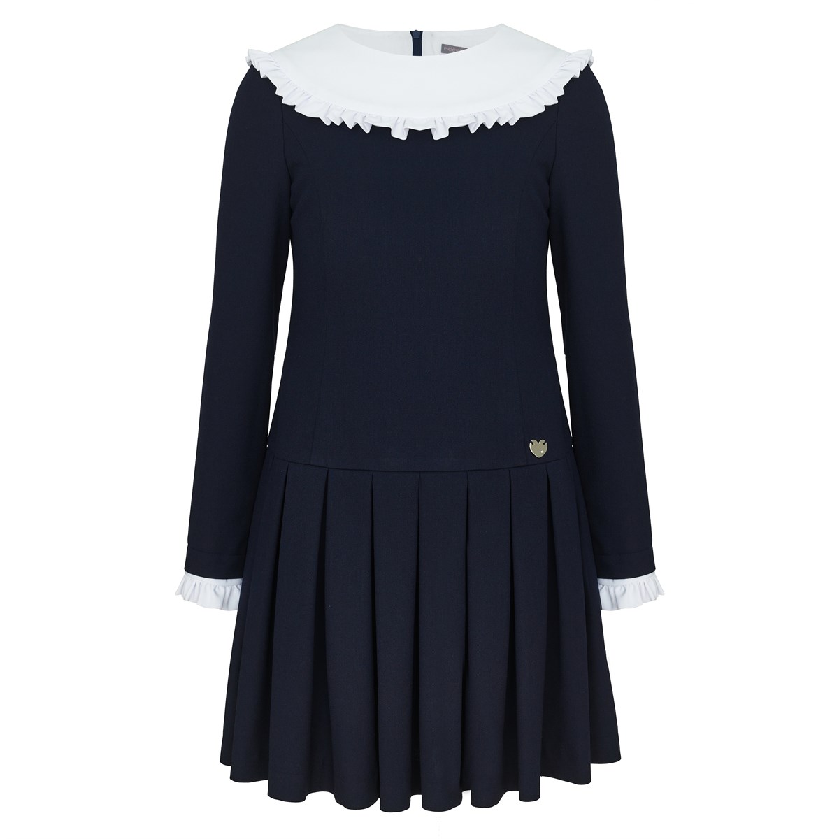 Платье с декоративной белой манишкой 03281