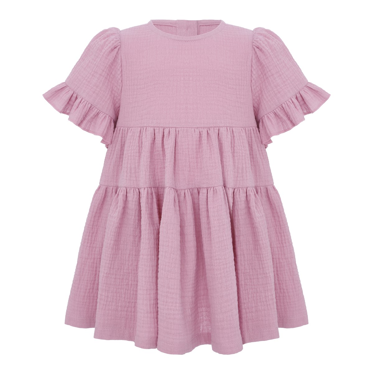 Платье муслиновое с короткими рукавами, цвет пыльная роза - фото 8500