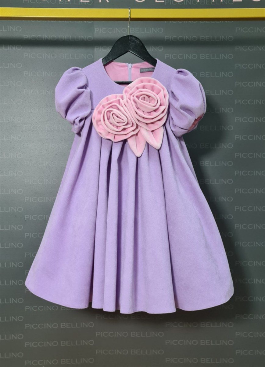 Платье с розами из микровельвета, премиальная линия - фото 8514