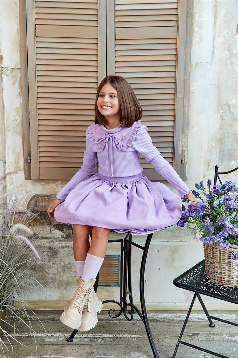 Юбка вельветовая, лавандовая - фото 8541