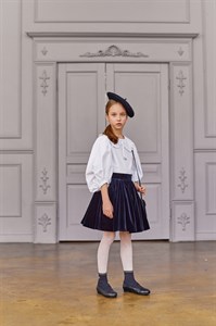 Блузка с пышными рукавами и молнией