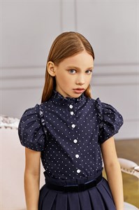 Блузка Король синий хлопок