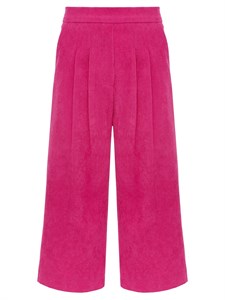 Брюки-кюлоты вельветовые малиновые
