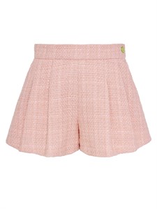 Шорты твидовые персиковые