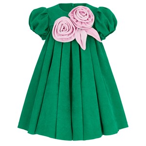 Платье с розами из микровельвета, премиальная линия