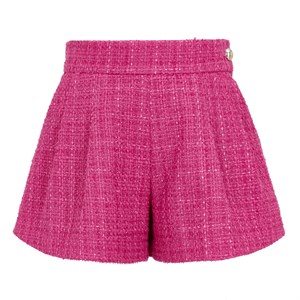 Шорты твидовые, малиновые