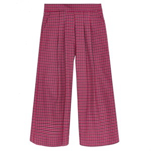 Брюки-кюлоты в клетку малиновые