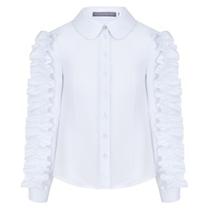 Блузка с рюшами по рукавам, премиальная линия