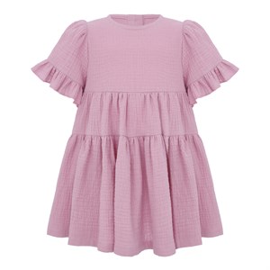 Платье муслиновое с короткими рукавами, цвет пыльная роза