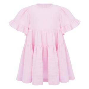 Платье муслиновое с короткими рукавами, цвет розовый