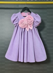 Платье с розами из микровельвета, премиальная линия