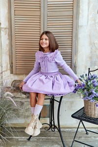 Юбка вельветовая, лавандовая