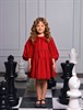 Платье вельветовое с воротником, красное - фото 8059